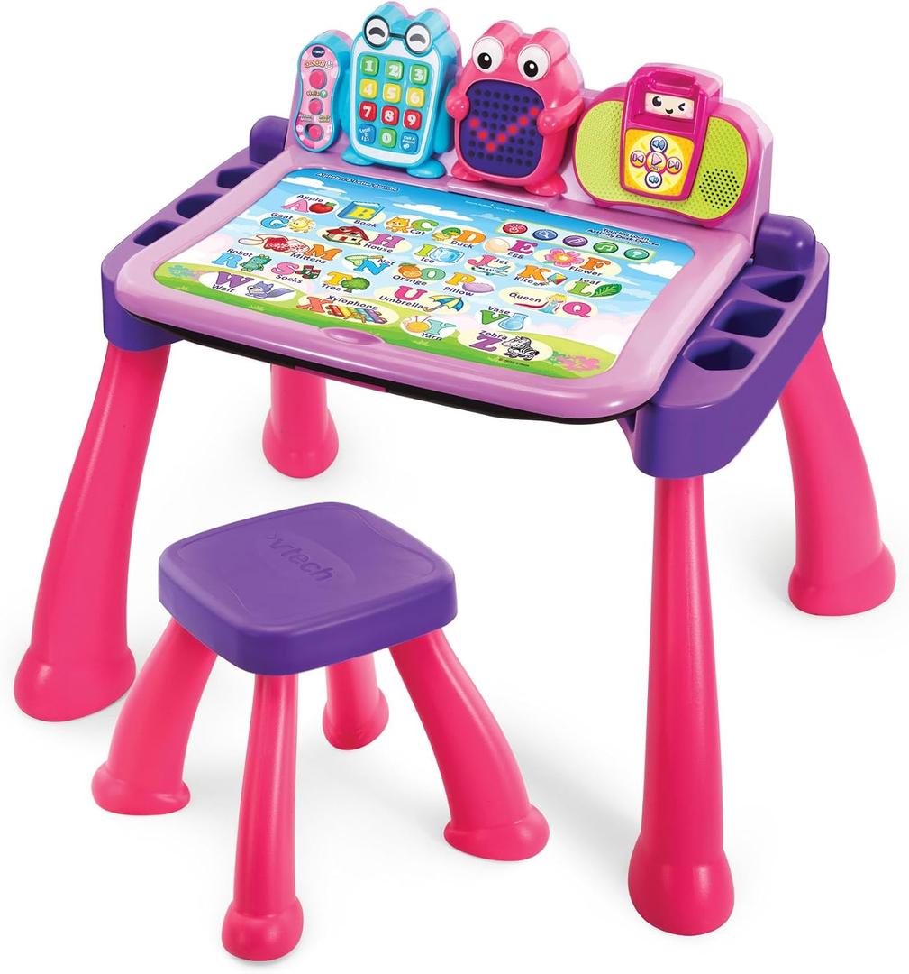 VTech Touch and Learn Activity Desk Deluxe, Pink, 26.3" X 21.8" X 20.5"