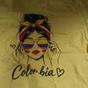 Colombian Girl Colombia Flag Proud Afro Colombian Women T-Shirt, Yellow, Large