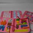 Qizfun Busy Board Montessori Toy for 1 2 3 4 Years Old, Educational Activity Sensory Board Preschool Learning Fine Motor Skills Toys, Toddler Travel Toy for Plane Car, Gift for Boys Girls (Pink/P4)