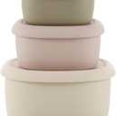 Emptycolor 3 Pack Silicone Snack Containers with Lids Reusable Silicone Food Storage Containers, Leak Proof Stackable Bento Lunch Box for Adults, Microwave, Dishwasher and Freezer Safe