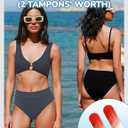Period Swimwear for Teens Women High Waisted Swimsuit Bikini Bottoms Menstrual Swim Bottoms Tankini Bathing Suit (S)