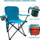 Camping Folding Chair with Cup Holder & Storage Pocket - 5.5lbs Lightweight, 225lb Capacity Portable Camp Chairs for Outdoor, Hiking, Hunting, Sports, 2 Pack, Blue