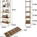 5-Tier Foldable Bookshelf, Gold Frame & Walnut Shelves