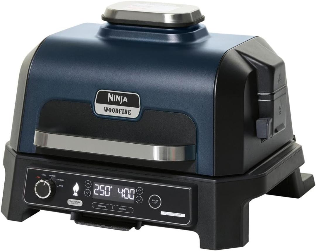 Ninja Woodfire ProXL Outdoor Grill & Smoker, Thermometer, 4-in-1 Master Grill, BBQ Smoker, Outdoor Air Fryer, Bake, Portable, Electric Grill 