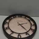 Presentime & Co 13" Farmhouse Series Wall Clock, Cottage Style, Faux Burlap Design, Silent No Ticking, Oil Rubbed Antique Bronze Finish