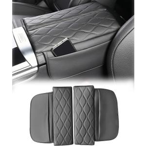 Egreat Center Console Armrest Cover for Mercedes Benz GLC X254 350e 300 2023-2025, C Class C300 2022-2025, Leather Armrest Console Cover with Side Storage Pockets