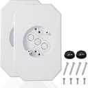 2-Pack Vinyl Siding Mounting Blocks, Siding Mounting Plate for 1/2 inch Lap Double and 4 inch Siding ,Outdoor Light Mounting Block with Built-in Electrical Box, White Siding Mounting Block