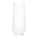 WNA Reserv 9oz Clear Plastic Stemless Champagne Flutes, 64-Pack, Disposable or Reuse, Elegant Shatterproof Drinkware, Shatter Resistant PET