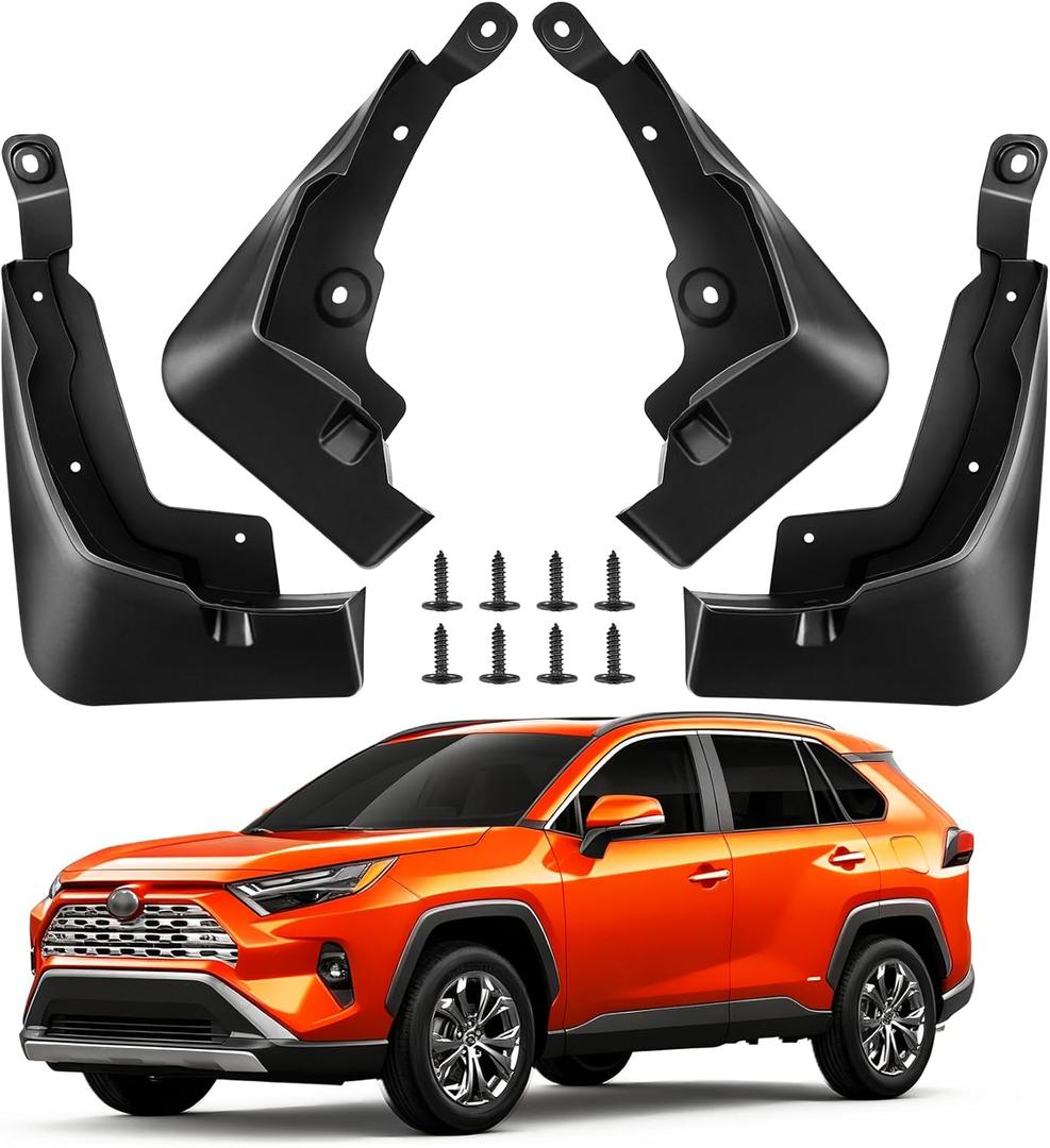 Mud Flaps Splash Guards Compatible with Toyota RAV4 2019-2025,4PCS Front Rear Mudflaps Tire Splash for 2025 RAV4 Accessories,OEM Style No Drilling Mudguard Wheel Liner Fenders