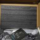 Universal TV Stand Tabletop TV Mount with Power Outlet for 50-90 Inch OLED LED Monitors, 9 Levels Height Adjustment, Ambient Lighting on The Bottom Holds up to 150lbs, Black 600x400mm