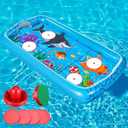 ShinyRelief Inflatable Pool Hockey Game Set for Kids, Floating Pool Toy with Puck and Pushers 65 x 33 in Water Swimming Training Game Toys for Boy Girl Teen Adults Summer Celebration(Ocean)