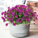 SJL Artificial Flowers for Outdoors Faux Spring Petunias Flowers Fake Greenery Stems Plant UV Resistant Artificial Outdoor Plants for Front Door Home Garden Balcony Patio Decoration(Fuchsia)