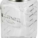 Grant Howard Mason Classics Glass Storage Jar, Metal Emboss Top, 64 Ounces, Food Storage Canning Container, Clear, Clear Lids,Silver, 52147