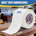 Wide Duct Tape 4 inch, Industrial Grade White Duct Tape 4 inches x 55 Yards (165 ft), 9 Mil Heavy-Duty, Waterproof, UV Resistant for Crafts & Home Improvement