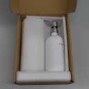 White Soap Dispenser for Kitchen Sink, Dish and Hand Soap Dispenser with Silver Stainless Steel Pump, Perfect for Kitchen Decor and Accessories. (Silver & White)