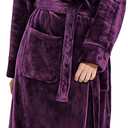 Turquaz Oversize Premium Luxury Ultra Soft Warm Robes for Women Plush Fleece Bathrobe for Women with and Spacious Pockets (Purple)