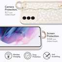 MOWIME Compatible with Samsung Galaxy S21 Case with Wrist Strap, Cheetah Print Shockproof Soft TPU Protective for Women Girls, Slim Anti Scratch Case for Galaxy S21 6.2 Inch, White