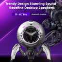 Transformers Bluetooth Speaker, Bluetooth 5.4 Wireless Portable Speaker, Colorful RGB Lights, Stereo Sound Bass, TWS Pairing for Home/Party/Game/Work, Gift Ideas, Grey - Optimus Prime