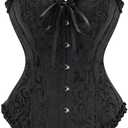 SZIVYSHI Corset Tops for Women, Bustier Shapewear Lingerie, Lace Waist Push Up Bodysuit XS