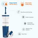 asobu Marina See-Through Triton Tumbler with Flexible Straw, 28 oz., Blue (ICT400)