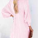 Dokotoo Womens V Neck Striped Button Down Shirts Long Sleeve Tunic Tops (Pink, L)