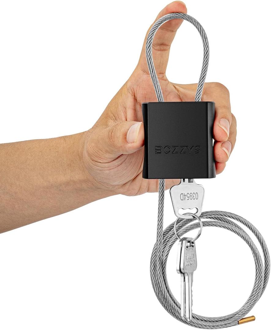 Cable Lock with 3 Keys | L 3.28ft(1m),D 1/6in(4mm) Adjustable Steel Cable Padlock | Aluminum Locks for Bikes, Gate, Lockers & Outdoor Gear | Weatherproof & Black