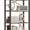 VASAGLE 6-Tier Bookshelf, Bookcase with Steel Frame, Book Shelf for Living Room, Home Office, Study, 11.8 x 26 x 73.2 Inches, Industrial Style, Rustic Brown and Ink Black ULLS062B01