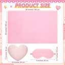 Fanfanwin 18 Pcs Kids Sleepover Party Supplies Set for Girls Fleece Soft Blankets Fluffy Heart Throw Pillow Plush Sleep Eye Mask for Spa Camping Birthday Favors(Light Pink)