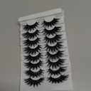 Pooplunch False Eyelashes Cat Eye Lashes Winged Look 18MM Fluttery Volume Dramatic Crossed Wispy Fake Eyelash 8D Natural Faux Mink Lashes Strips 7 Pairs Pack