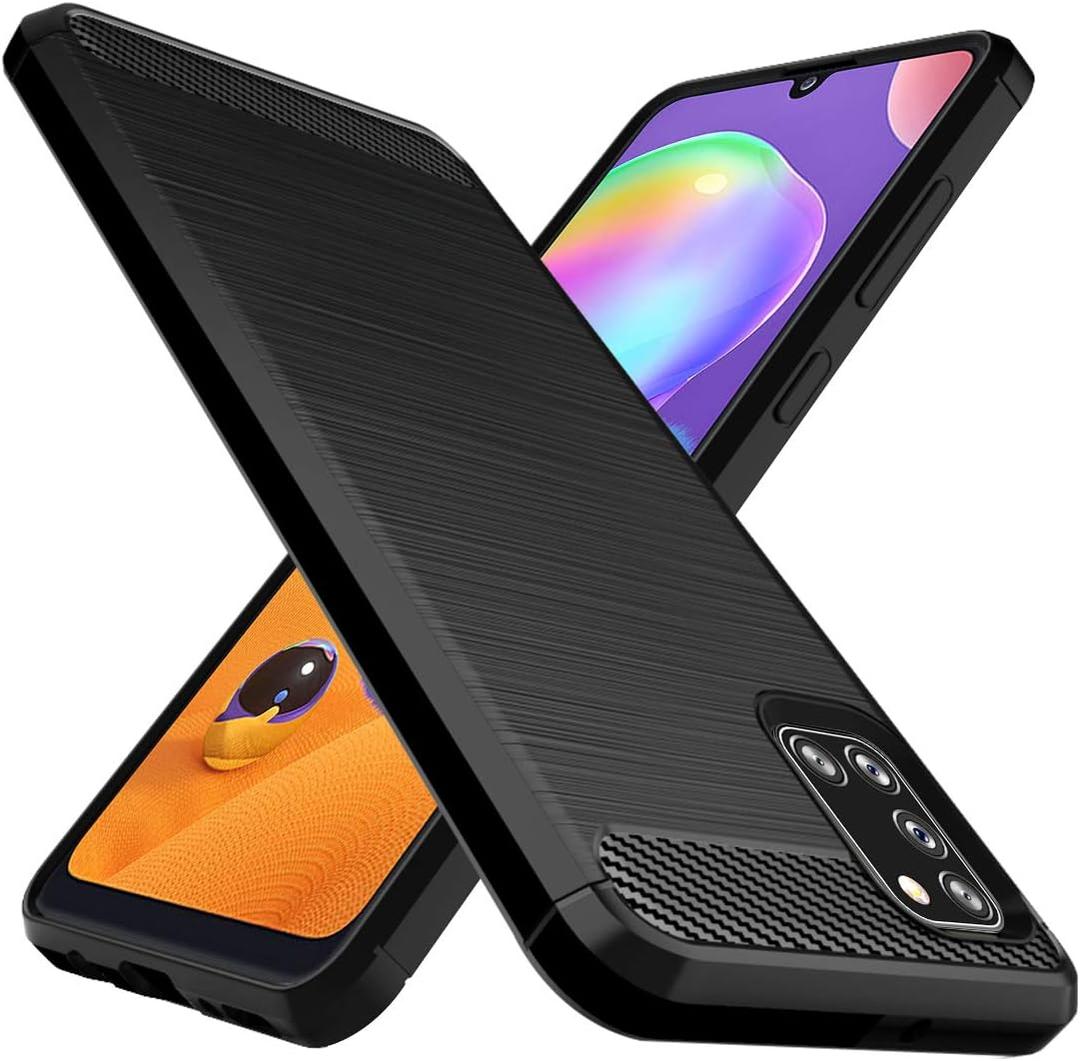 Osophter for Galaxy A31 Case Shock-Absorption Flexible TPU Rubber Protective Cell Phone Cover for Samsung Galaxy A31(Black) 