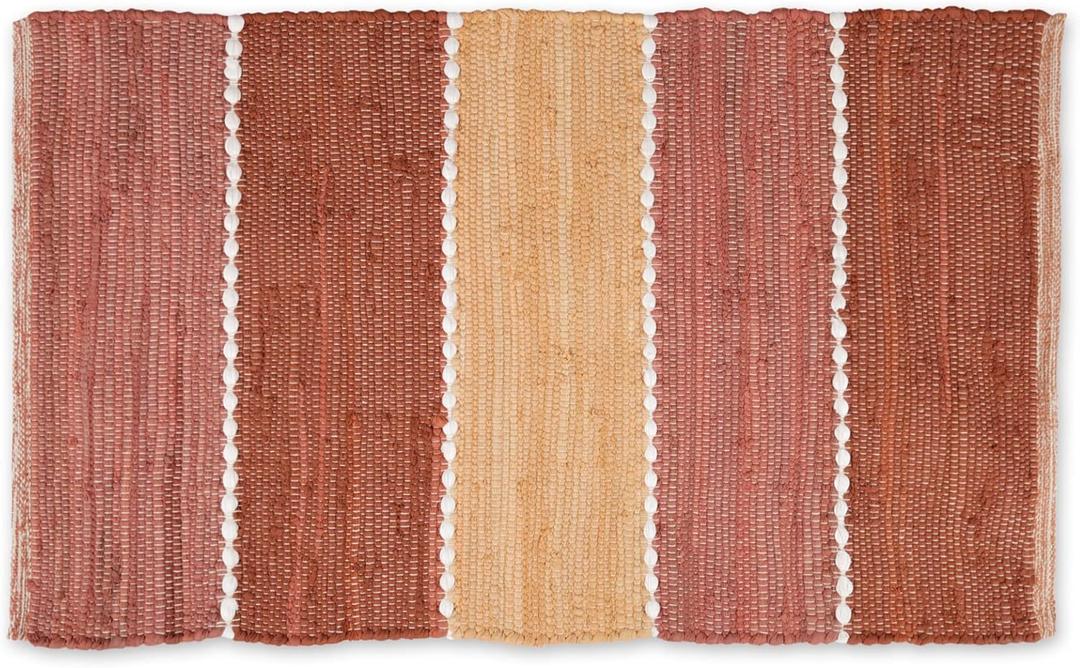 DII Chindi Rug Collection, Reversible, Recycled Yarn, Hand-Dyed, 2x3 Ft, Spice