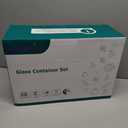 8 Pack 36oz Large Glass Meal Prep Containers with lids, Glass Food Storage Containers with Leak Proof Snap Lock Lids , Airtight Bento lunch Boxes, Kitchen Storage, Oven, Freezer and Dishwasher Safe (Black)