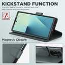 Oududianzi Leather Wallet Case for Samsung Galaxy Z Fold 7, PU Leather Flip Cover with Card Slots, Wrist Strap & Kickstand, Protective Phone Case, Green