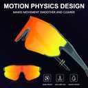 OULAIQI Sports Sunglasses Cycling Sunglasses for Men Women with 1 or 3 Interchangeable Lenses Baseball Glasses