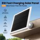 Ring Solar Panel,8W Ring Solar Charger Compatible with Stick Up Camera & Pro, Spotlight Plus & Pro, Stick Up, Spotlight Cam Battery,9.35ft Long Cable with USB-C for Outdoor Cameras (White 1pack)