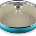 Le Creuset Enameled Cast Iron Signature Round Braiser with Glass Lid, 2.25 qt., Caribbean
