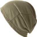 CHARM Mens Summer Linen Beanie - Slouchy Lightweight Knit Hat Slouch Cap Casualbox (Green)