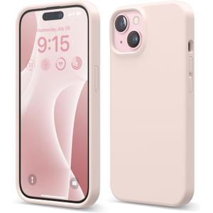 elago Compatible with iPhone 15 Case, Liquid Silicone Case, Full Body Protective Cover, Shockproof, Slim Design, Anti-Scratch Soft Microfiber Lining, 6.1 inch (Lovely Pink)