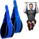 Hanging Ab Straps for Pull Up Bar, 1 Pair Ab Straps Exercise Equipment for Rip Resistant And Padded Arm Support for Ab Workout, Ab Sling Straps for Knee & Leg Raises, for Men And Women (Blue)