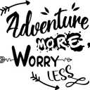 Joyful Adventure Wall Decal Adventure More Worry Less Adventure More Worry Less Quote with Arrow - Size: 30 Inch X 30 Inch