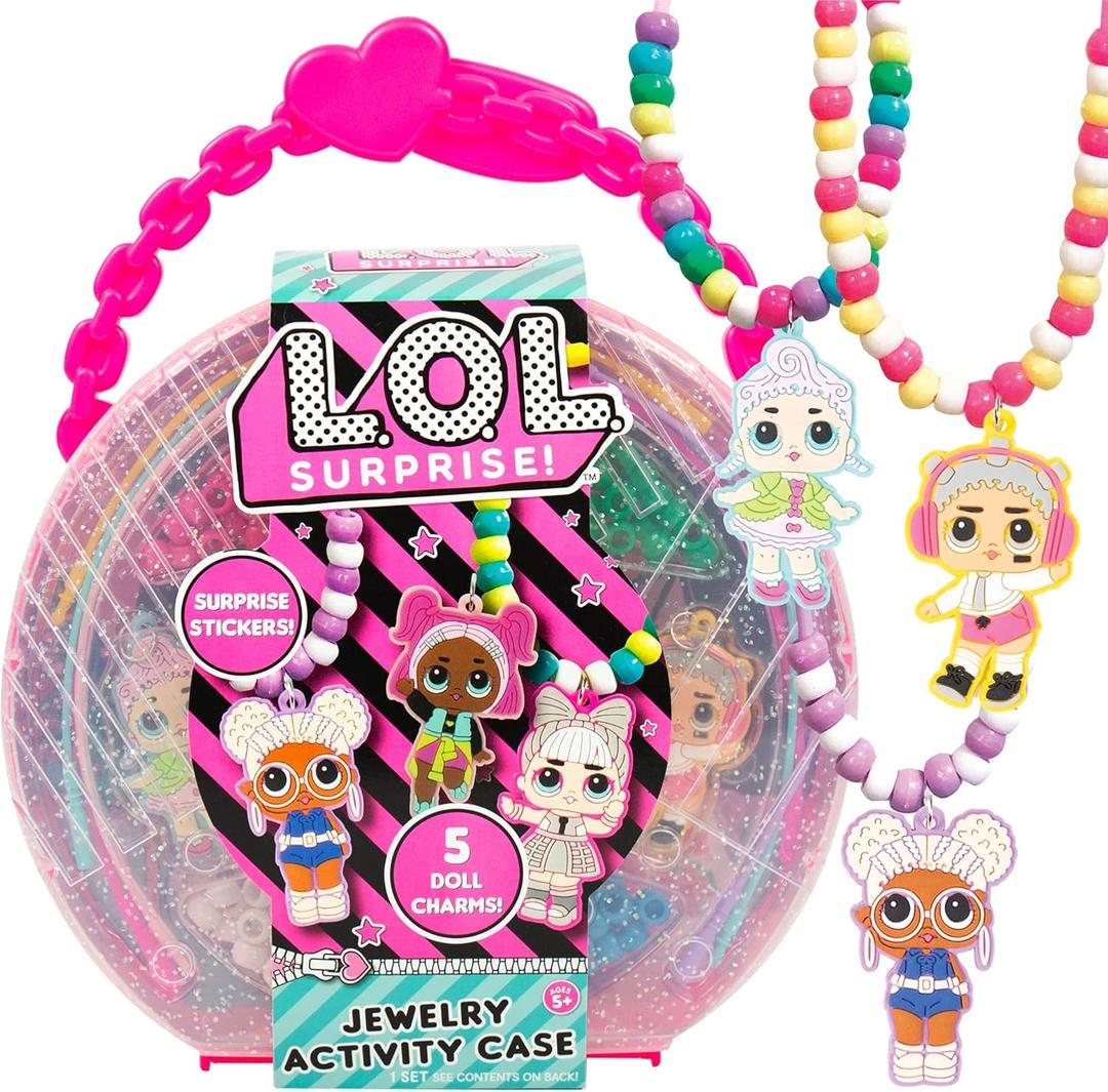 L.O.L. Surprise! Jewelry Activity Case, Create Custom Jewelry with 100+ Beads & Charms, DIY Kit for Kids Ages 6+