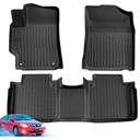 Car Floor Mats for Toyota Camry: 2007-2011 All Weather Interior Accessories, TPE Tech Rubber Black Front Rear Liners, Full Coverage Automotive Carpets Set Custom Fit for Camry 2011 2010 2009 2008 2007