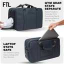 The FTL Pro Mens Travel Bag - 30L Premium Work to Gym Weekender Duffel with Garment Bag, Shoe Space & 18" Laptop Sleeve - Organized Athletic Business Carry On Hybrid, Fits Under Airplane Seat - Blue, Medium to Large