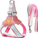 COODEO Anti-Pull Dog Harness with Reflective Strips & Breathable Padding & Anti-Escape Design, Quick Adjustable Dogs Training & Walking (Pink, XS)