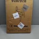 GameGem 2 Step Ladder, Folding Step Stool with Wider Pedal, Anti-Slip Feet & Non Slip Stripes, Aluminum Sturdy Material, 300Lbs Capacity, Elegant Look of Modern White Better Matches Your Home