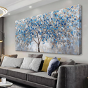 Abstract Large Wall Art Decor 29"x58" Blue White Wall Art For Living Room