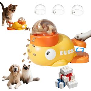 Duck Interactive Treat Dispenser Toy for Cats and Dogs - Slow Feeder Puzzle for Mental Stimulation & Anxiety Relief - Helps Reduce Vomiting and Overeating - Indoor Enrichment for Small & Medium Pets