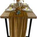 Luxurious Velvet Table Runner, 10ft Wedding Reception Decorations, 20x120inch Soft Velvet Fabric, Table Linen Overlay, Wedding Table Runners (Gold, 20x120inch)