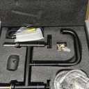 Kitchen Bridge Faucet with Side Sprayer, 2 Handles 3 Holes Brass Kitchen Faucet 8 inch Deck Mount Kitchen Sink Faucet, Matte Black (CP026B)