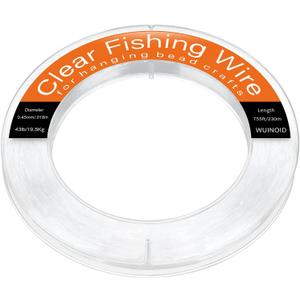 Clear Fishing Line Wire 755 ft, Invisible Monofilament Fishing Line Wire, Nylon String for Hanging Balloons Garland Crafts Picture Decorations, Clear String Threads Cords WUINOID